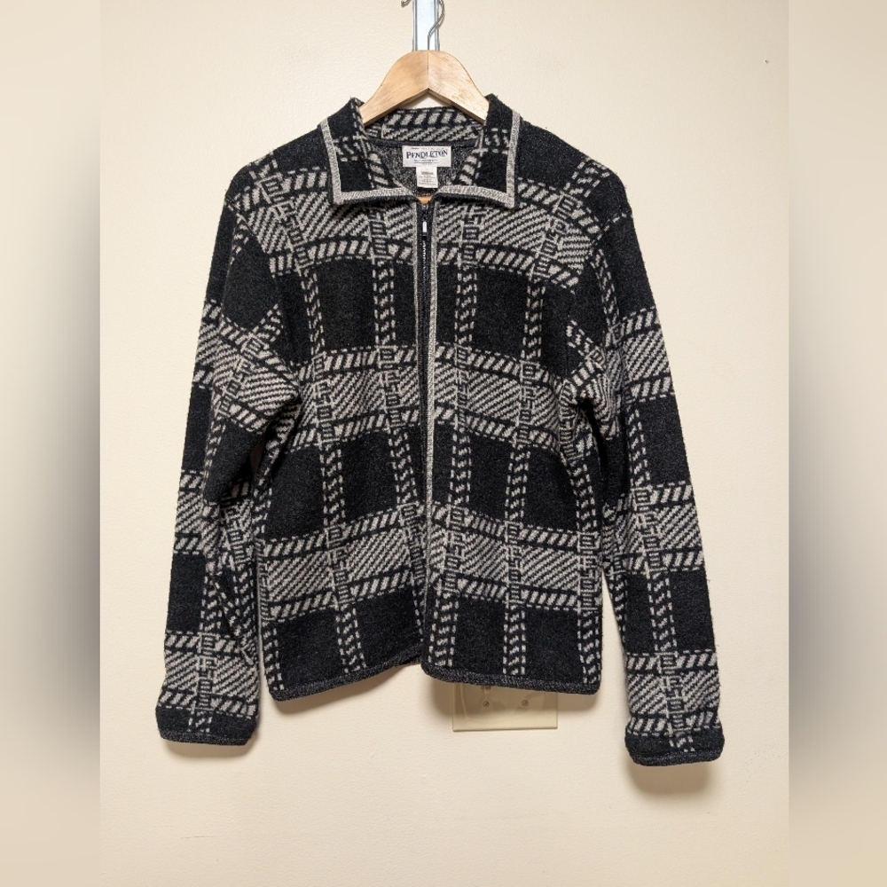 Pendleton 100% Virgin Wool Zip Cardigan Sweater – Women’s Petite Large